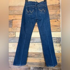 Wrangler Q Baby Jeans Womens 5/6 X32 Blue Denim No Gap Waist Bootcut WRQ20DD